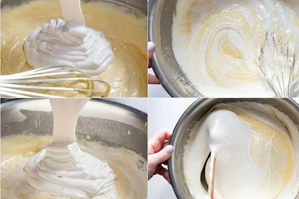 Lòng trắng trứng đã đánh bông đúng độ