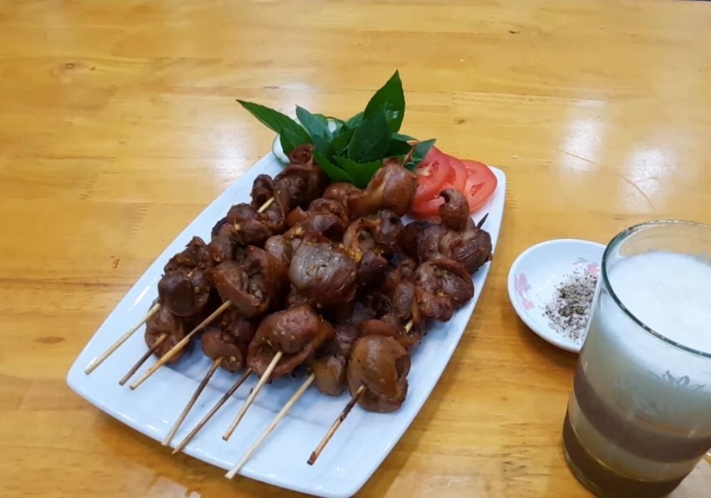 Mỡ gà nướng sa tế sả ớt