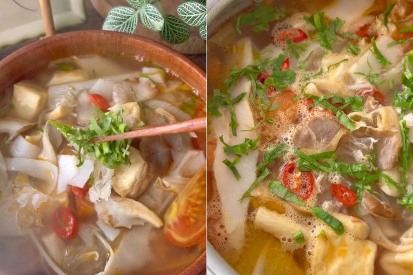 Món canh chua nấu măng có hương vị thanh đạm, bắt vị