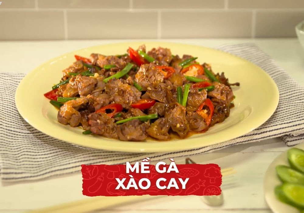 Món mề gà xào cay đậm đà, giòn sần sật
