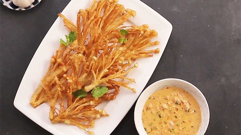 Món nấm kim châm chiên giòn thơm ngon chuẩn vị