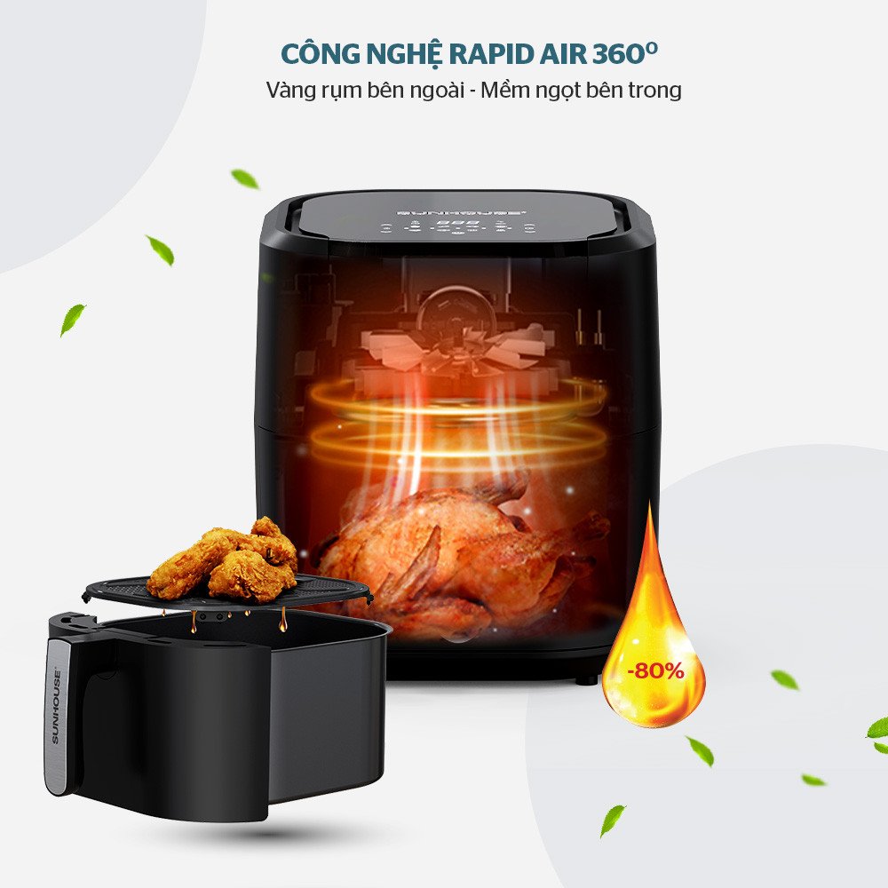 Món nướng chín đều, ngon miệng nhờ cài đặt nhiệt độ nồi chiên không dầu chuẩn xác