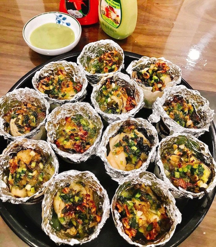 Món ruột hàu nướng mỡ hành hấp dẫn, chuẩn vị nhà làm