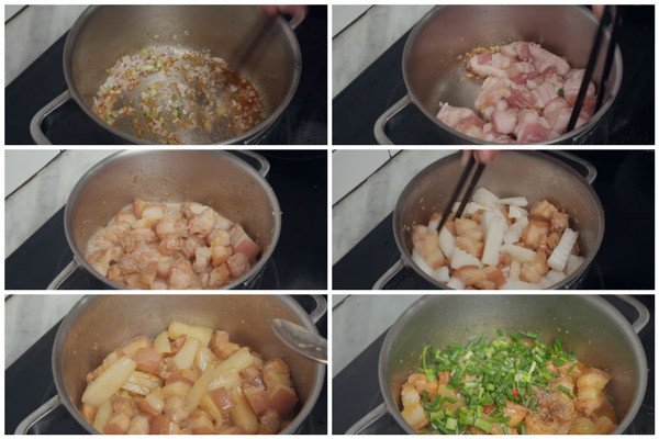 Món thịt kho củ cải trắng sau khi hoàn thành, thịt mềm củ cải thấm vị