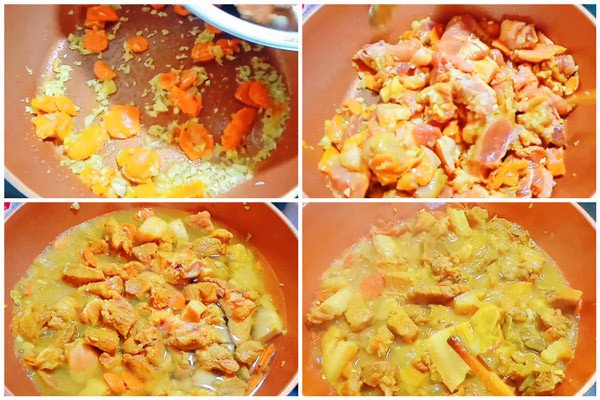 Món thịt kho nghệ thơm ngon đang được ninh trên bếp, chuẩn bị cho bữa cơm