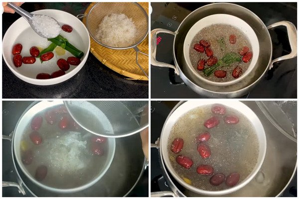 Món yến chưng đường phèn hạt chia táo đỏ thanh mát, tốt cho hệ tiêu hóa