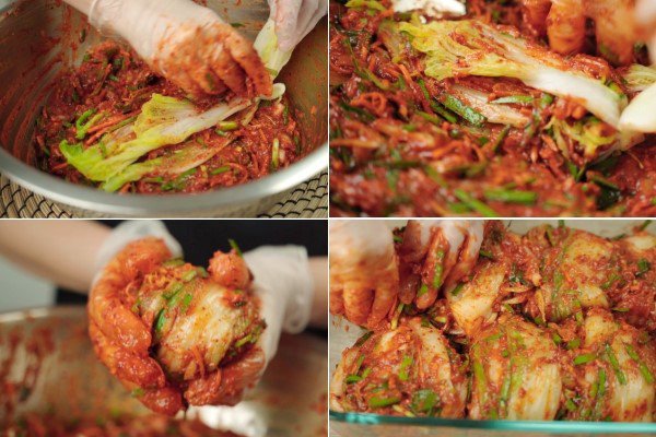 Muối kim chi cải thảo với sốt đỏ truyền thống
