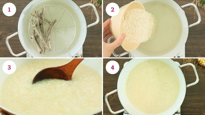 Nấu cháo lươn đạt độ sánh mịn và thơm ngon