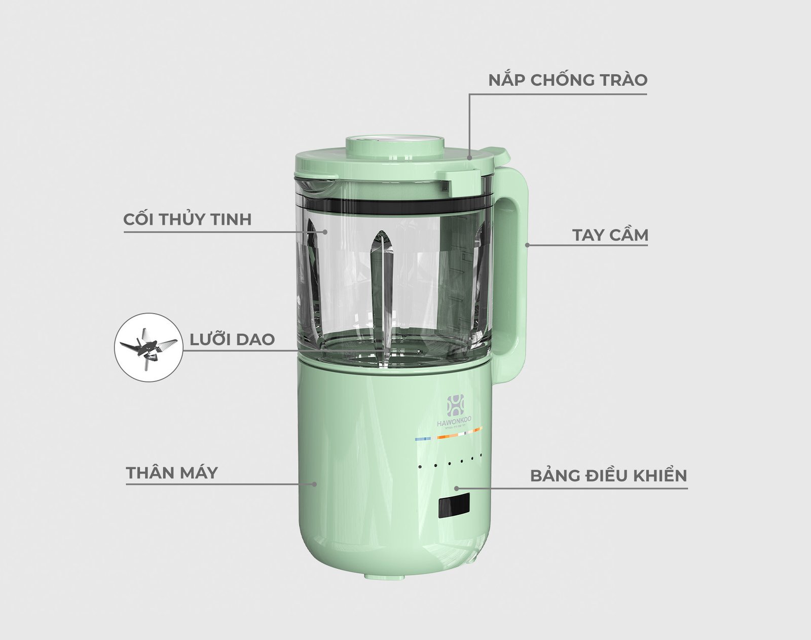 Người dùng đang thao tác trên bảng điều khiển cảm ứng của máy làm sữa hạt, lựa chọn chức năng nấu sữa phù hợp với công thức.