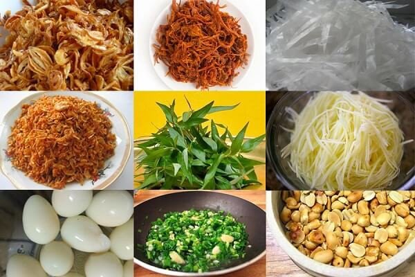 nguyên liệu bánh tráng trộn
