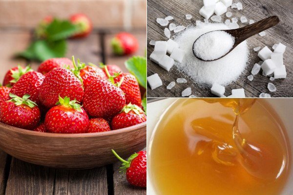 Nguyên liệu chính chuẩn bị làm kẹo hồ lô dâu tây