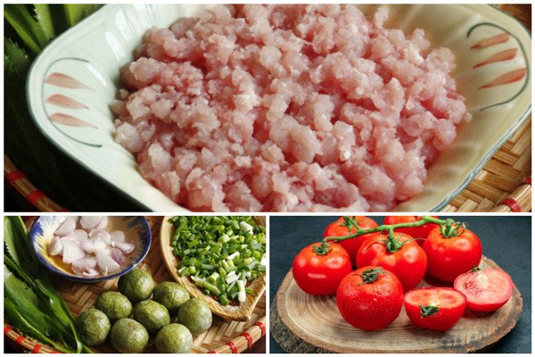 Nguyên liệu chính nấu canh chua thịt băm sấu