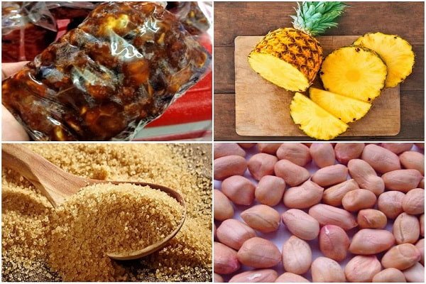 Nguyên liệu chuẩn bị cho cách làm đá me rim khóm truyền thống