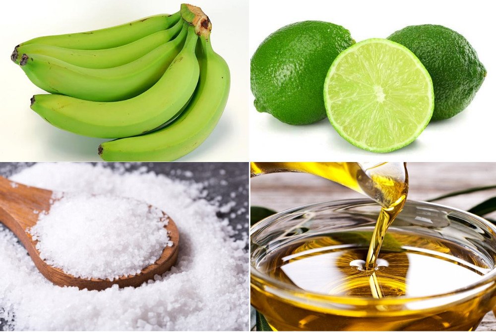 Nguyên liệu chuẩn bị làm chuối sấy giòn bằng nồi chiên không dầu