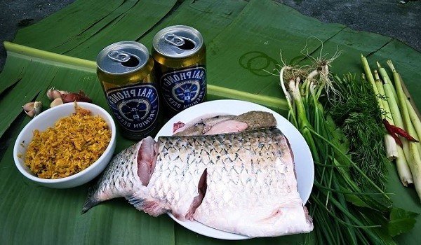 Nguyên liệu chuẩn bị món cá trắm om bia tại Nấu Chuẩn Ăn Ngon