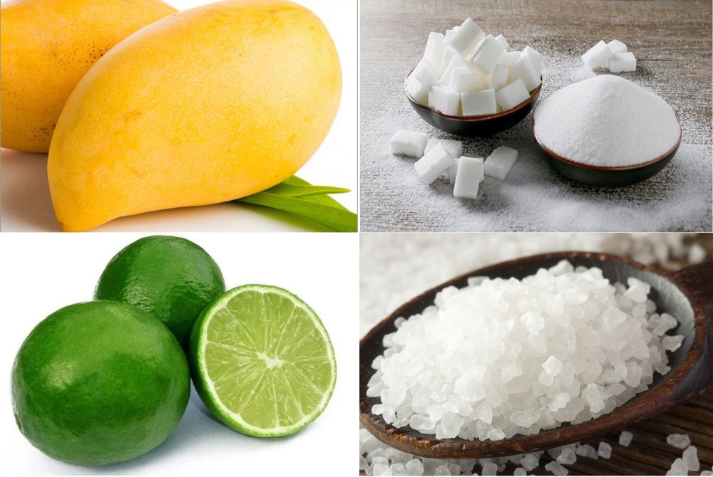 Nguyên liệu chuẩn bị xoài sấy dẻo bằng nồi chiên không dầu