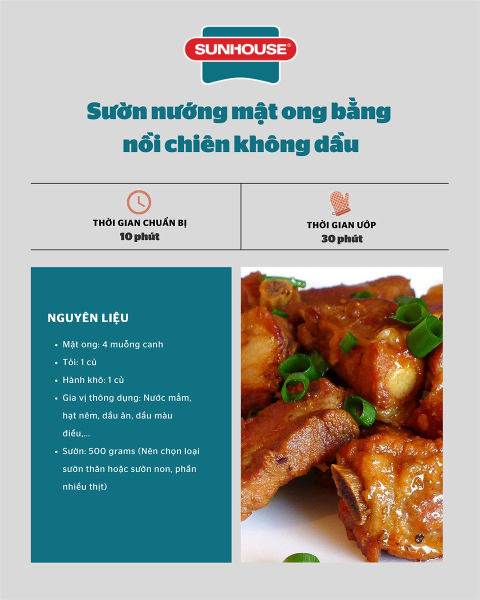 Nguyên liệu cơ bản cho món sườn nướng mật ong thơm ngon