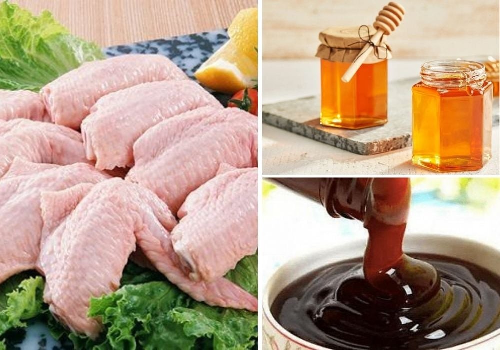 Nguyên liệu đầy đủ cho món cánh gà nướng mật ong thơm ngon
