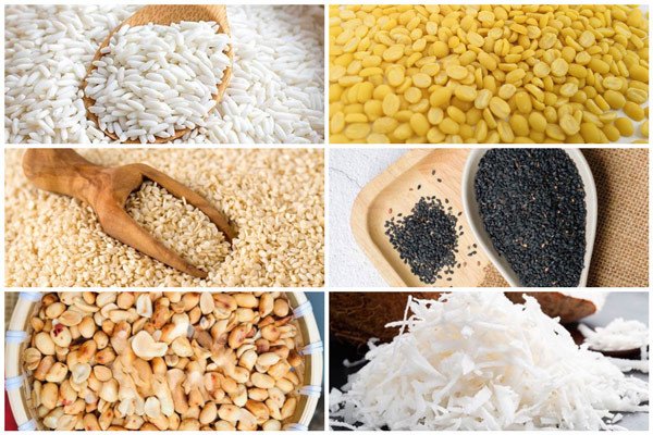 Nguyên liệu đầy đủ làm bánh sủi dìn truyền thống Hải Phòng