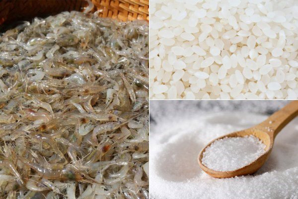 Nguyên liệu để tự làm mắm tép miền Bắc
