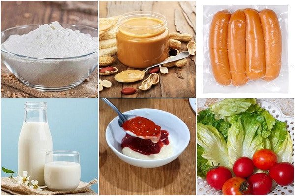 Nguyên liệu làm bánh hot dog kiểu Mỹ