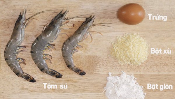 Nguyên liệu làm tôm chiên xù hấp dẫn