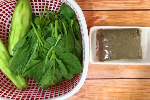Nguyên liệu nấu canh cua mồng tơi