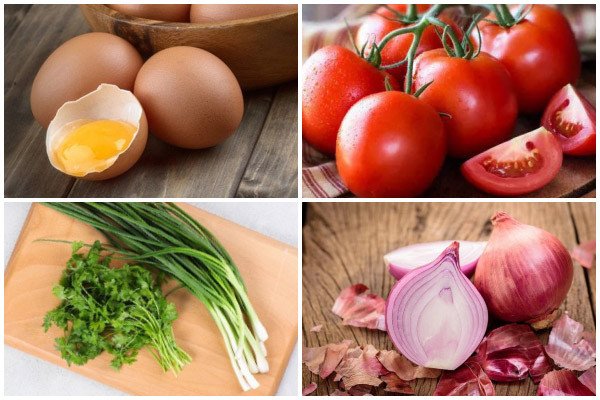 Nguyên liệu nấu canh trứng cà chua tươi ngon