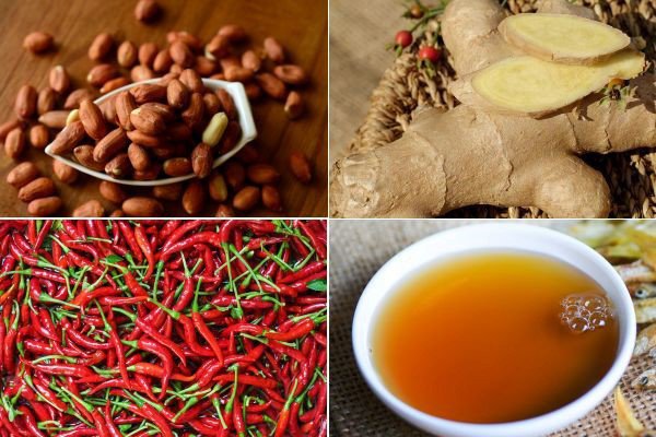 Nguyên liệu nấu nước chấm đậu phộng cho món cá hấp