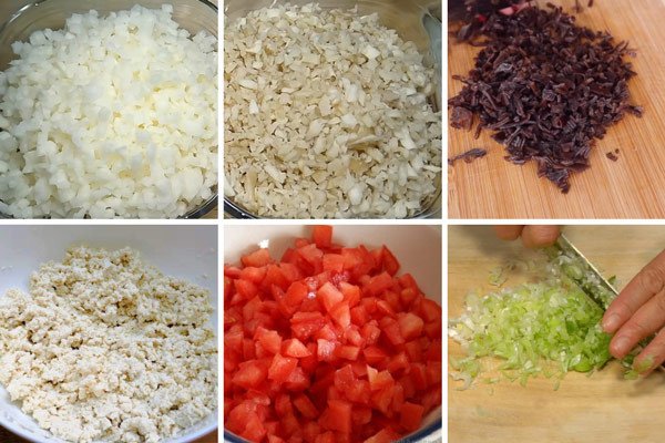 Nguyên liệu trộn xíu mại chay