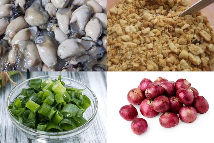 Nguyên liệu tươi ngon cho món ruột hàu nướng mỡ hành hấp dẫn