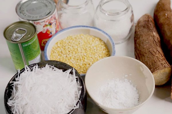 Nguyên liệu tươi ngon làm bánh sắn nướng dẻo thơm