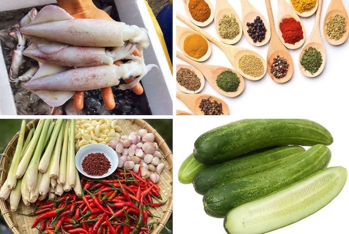 Nguyên liệu tươi ngon làm mực nướng muối ớt nồi chiên không dầu