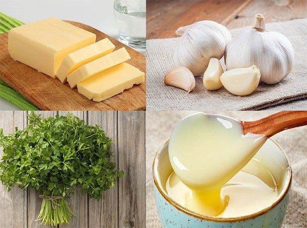 Nguyên liệu tươi ngon làm sốt bơ tỏi cho bánh mì phô mai