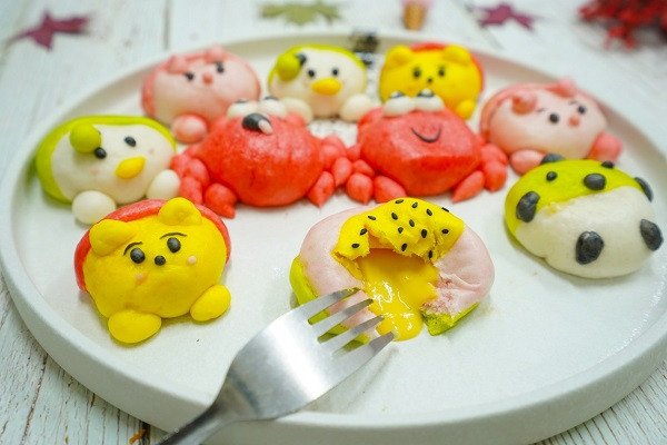 Nhân kim sa tan chảy chuẩn vị bánh bao lava tạo hình