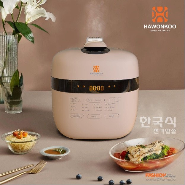 Nồi áp suất điện tử hiện đại Hawonkoo với bảng điều khiển