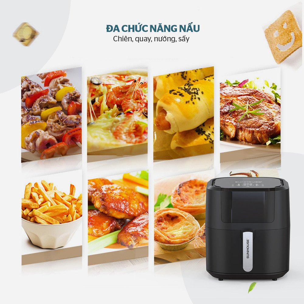 Nồi chiên không dầu điện tử có màn hình cảm ứng đa năng