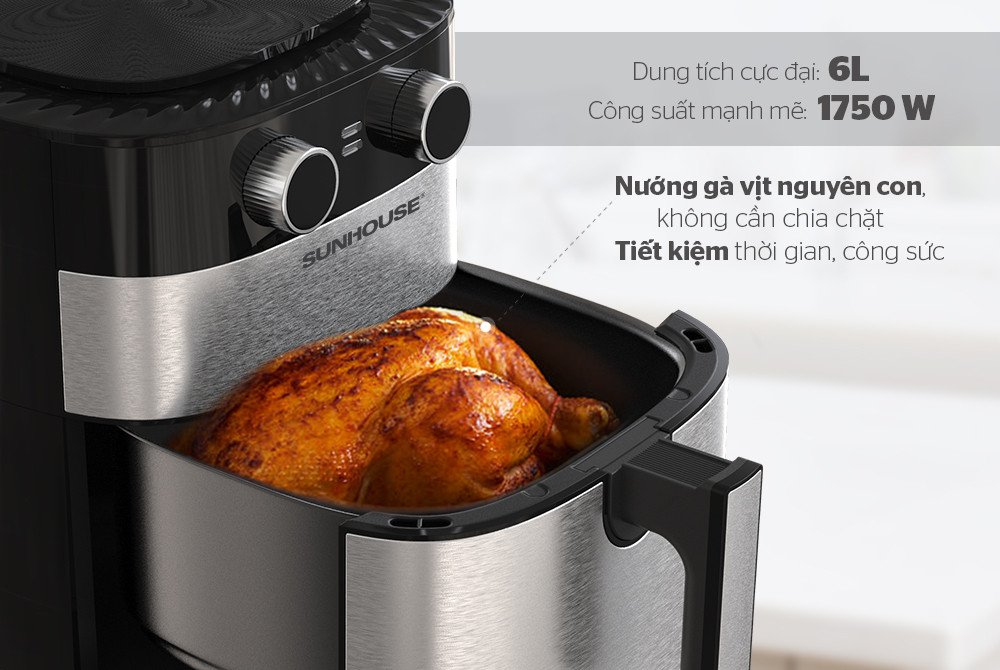 Nồi chiên không dầu dung tích 6L