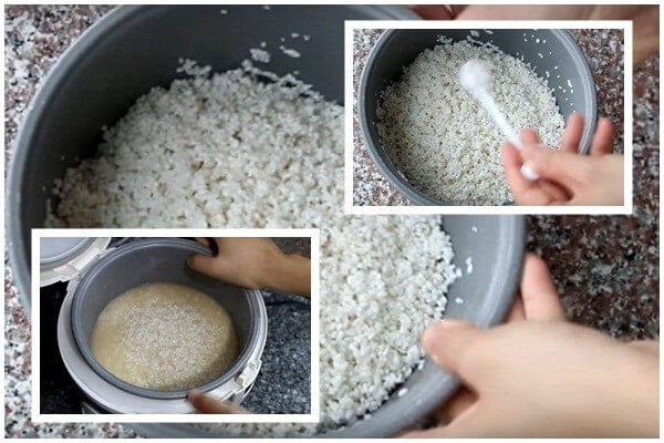 Nồi cơm điện giúp nấu xôi gà xé nấm hương dẻo ngon