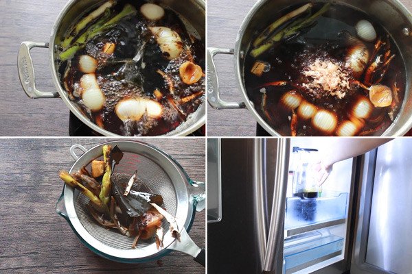 Nồi nước dùng dashi cho mì soba lạnh