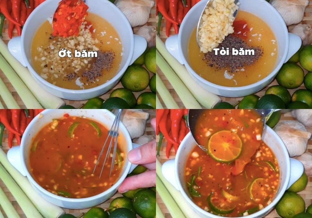 Nước chấm chân gà ngâm sả tắc đơn giản