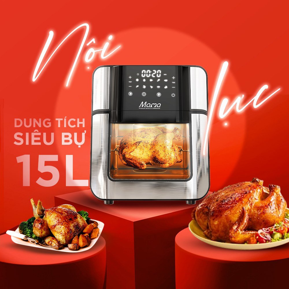 Nướng gà nguyên con tiện lợi bằng nồi chiên không dầu