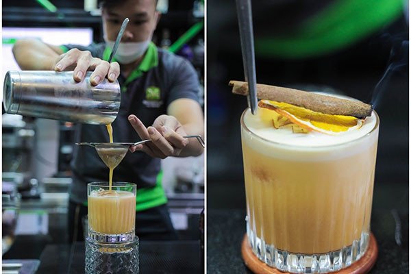 Pha chế Cinorange Cocktail tại quầy bar
