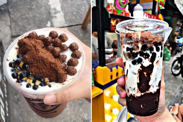 Pha chế hỗn hợp milo dằm sữa đặc