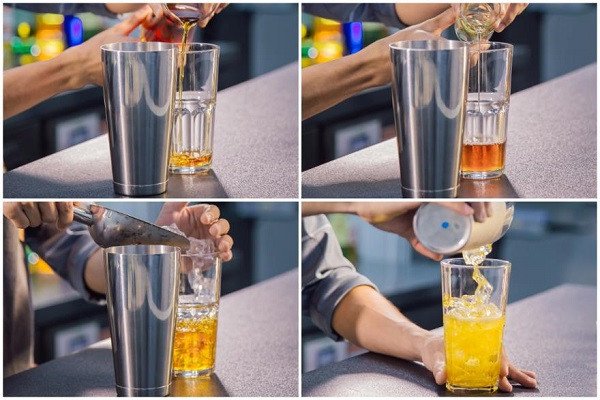 Pha chế trà đào truyền thống trong shaker tại nhà
