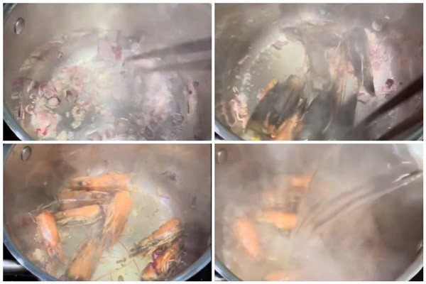 Phi hành và đầu tôm để có hương vị đặc trưng cho món canh