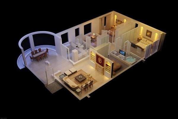 Phối cảnh nội thất 3D với ánh sáng V-Ray