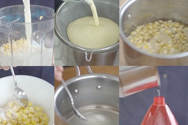 Quy trình làm sữa bắp tươi cho bánh kem