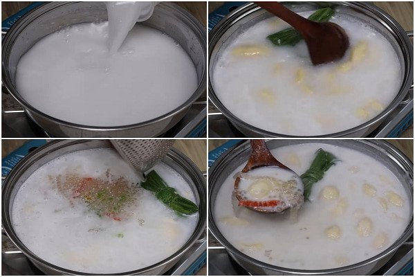 Quy trình nấu chè chuối bột báng nước cốt dừa tại nhà