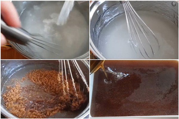 Quy trình nấu thạch rau câu đường đen cho món cà phê